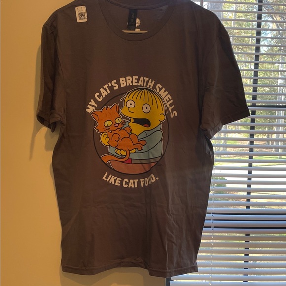 The Simpson’s Gray Graphic Tee Short Sleeve. My cats breath smells like cat food - Picture 1 of 6